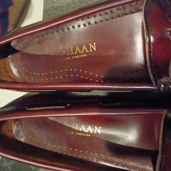 Vintage Cole Haan Men’s Tassel Burgundy Leather Loafers size 8, - Picture 6 of 7